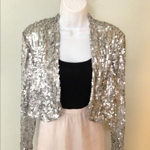 Gray jacket sequined blazer like new