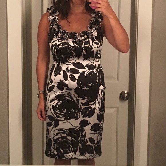 Black and white floral dress