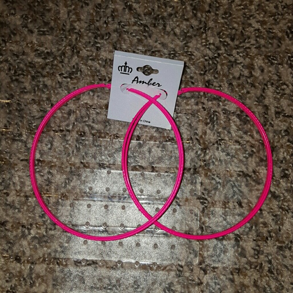 Neon Hot Pink Hoops