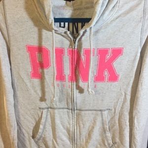 PINK zip up hoodie sweatshirt