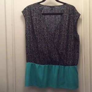 Ann Taylor Wrap Peplum Top