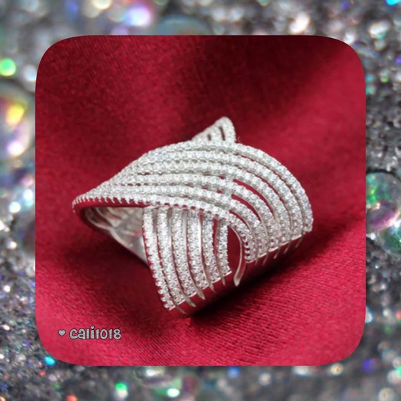 πMega Bling White Gold Filled Ring - Picture 2 of 4