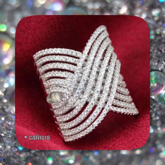 πMega Bling White Gold Filled Ring - Picture 3 of 4