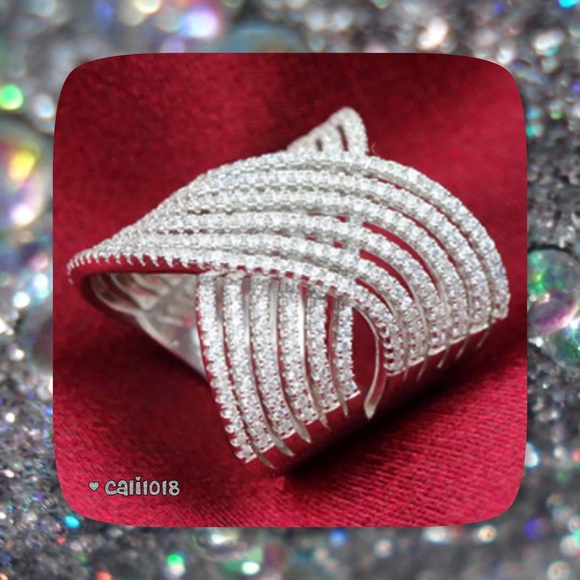 πMega Bling White Gold Filled Ring - Picture 4 of 4