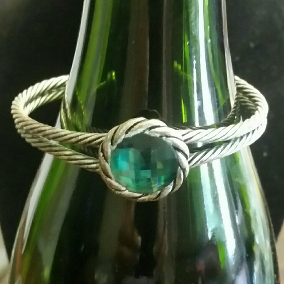 Vintage Silver and Green Bracelet