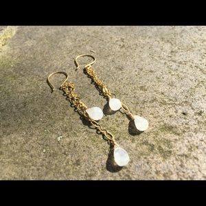 Long gold and moonstone. Delicate and ethereal.