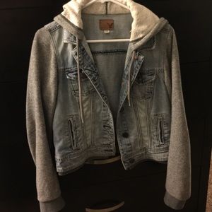 American eagle denim hoodie jacket size Medium