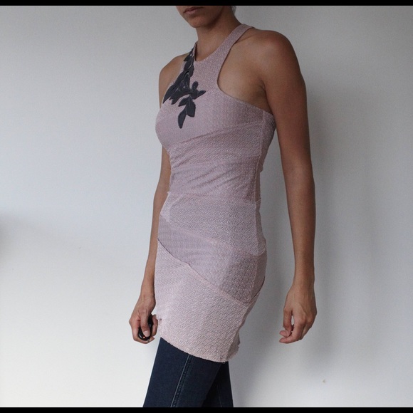 Free People Pink Racerback Top / Dress w/Appliqué - Picture 2 of 3