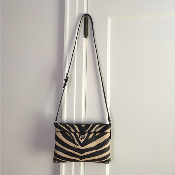 NWOT Coach Saffiano Leather Zebra Crossbody Bag
