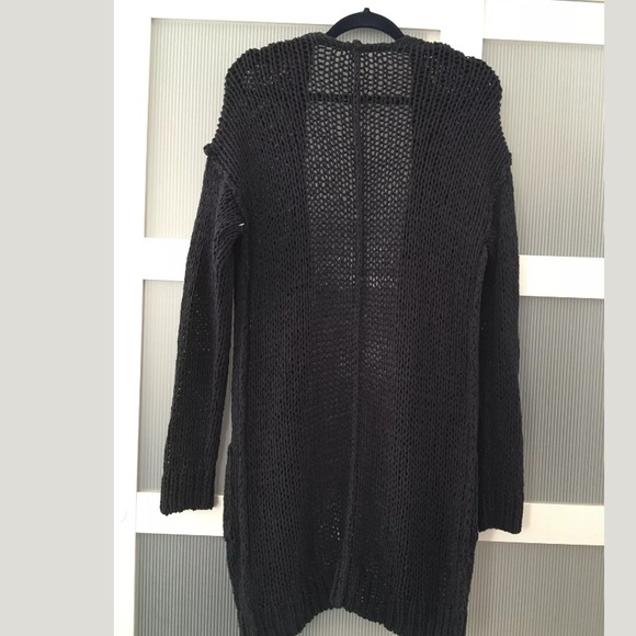 FREE PEOPLE SIMPLY SIENNA OPEN KNIT CARDIGAN BLUE - Picture 4 of 4