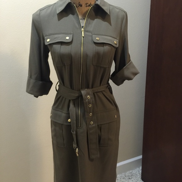 Never worn Michael kors olive colored dress