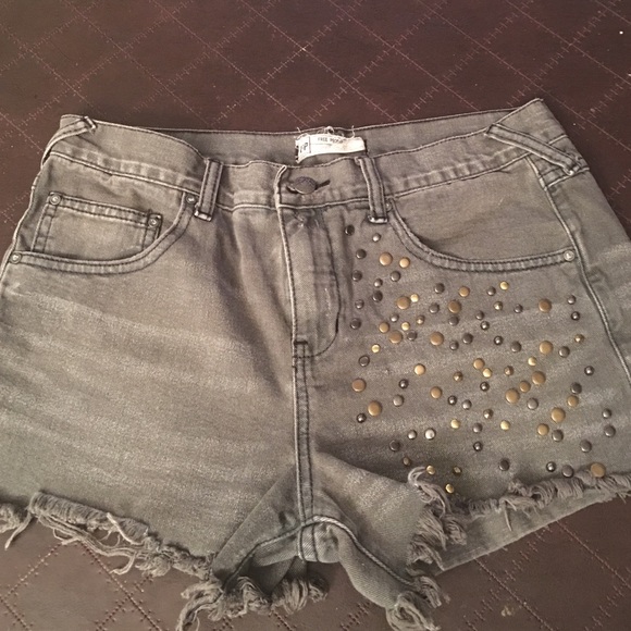 Grey Free People denim with studs *size 29*