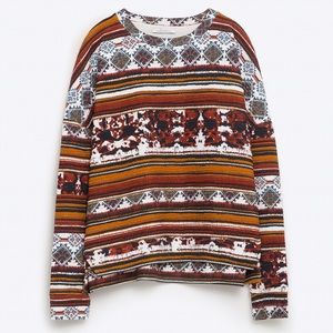 NWT Zara Patterned & Striped Top