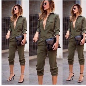 Military green jumpsuit