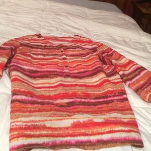 Multi-colored long sleeve blouse