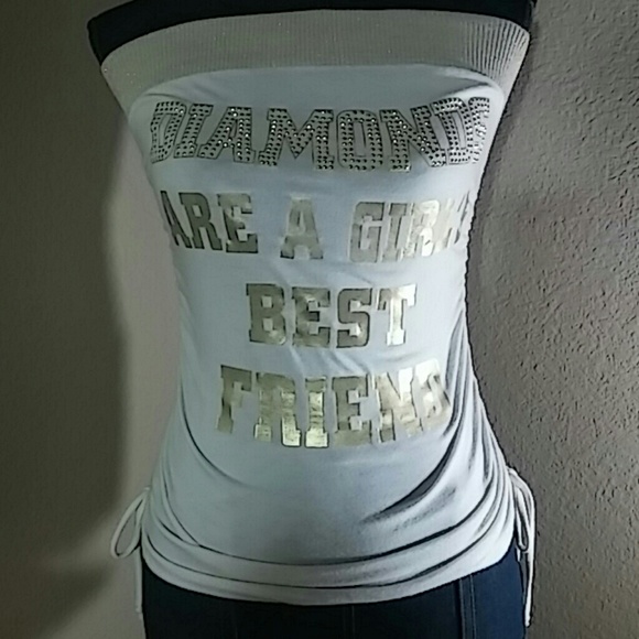 Sexy tube top Gold and off White colors