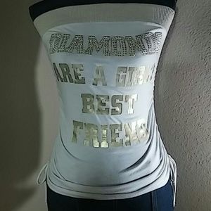 Sexy tube top Gold and off White colors