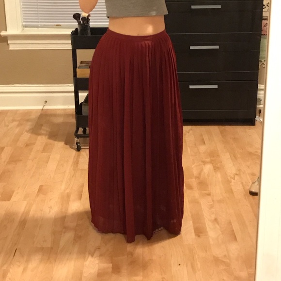Sparkle & Fade Maroon Maxi Skirt from UO