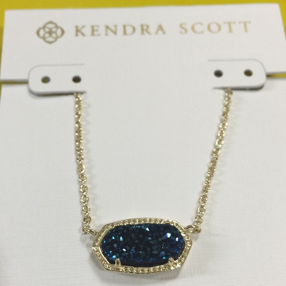Kendra Scott Elisa Pendant Necklace - Blue Drusy