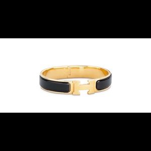 AUTHENTIC Hermes Black & Gold bracelet