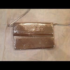 Silver mesh clutch with strap, very nice
