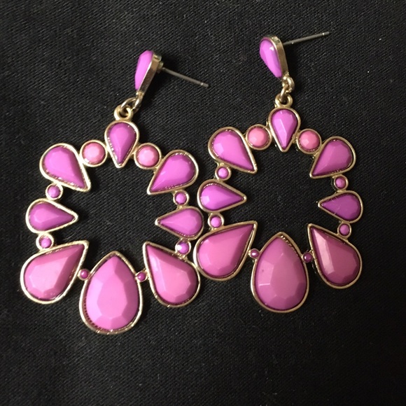 Purple/pink and gold earrings