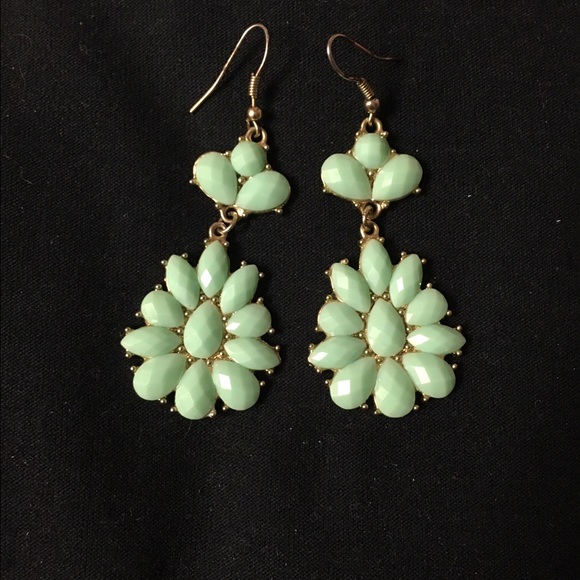 Mint and gold earrings