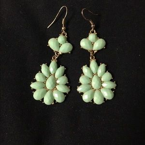 Mint and gold earrings