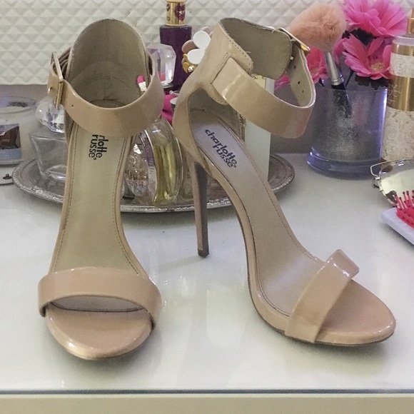 Natural Nude ankle strap heels