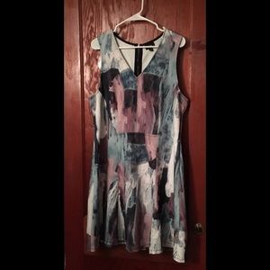 Multi Colored Sleeveless Scuba Dress (Size XXL)