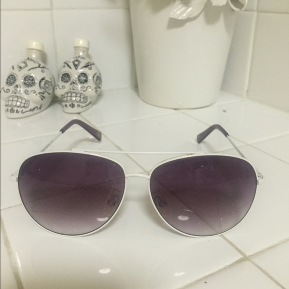 Michael Kors white aviator sunglasses