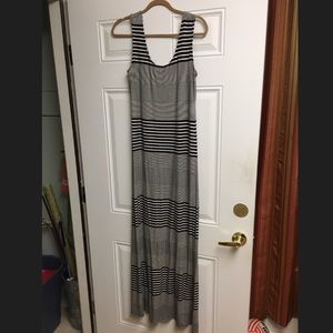Merona black and white striped maxi dress