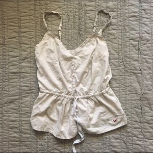 Hollister Light Grey Button Up Tank Top