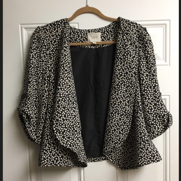 Loft Black and Tan polka dot blazer