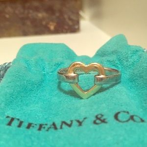 Tiffany & Co. gold and sterling silver heart ring