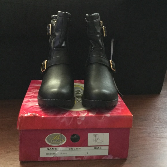 Black biker boots - Picture 2 of 4