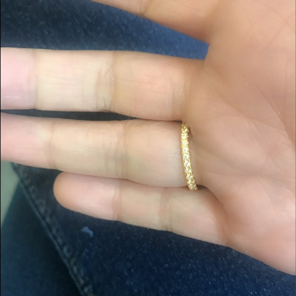 2mm Stackable Sterling Silver CZ Eternity Band - Picture 3 of 5