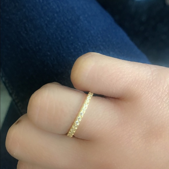 2mm Stackable Sterling Silver CZ Eternity Band - Picture 4 of 5