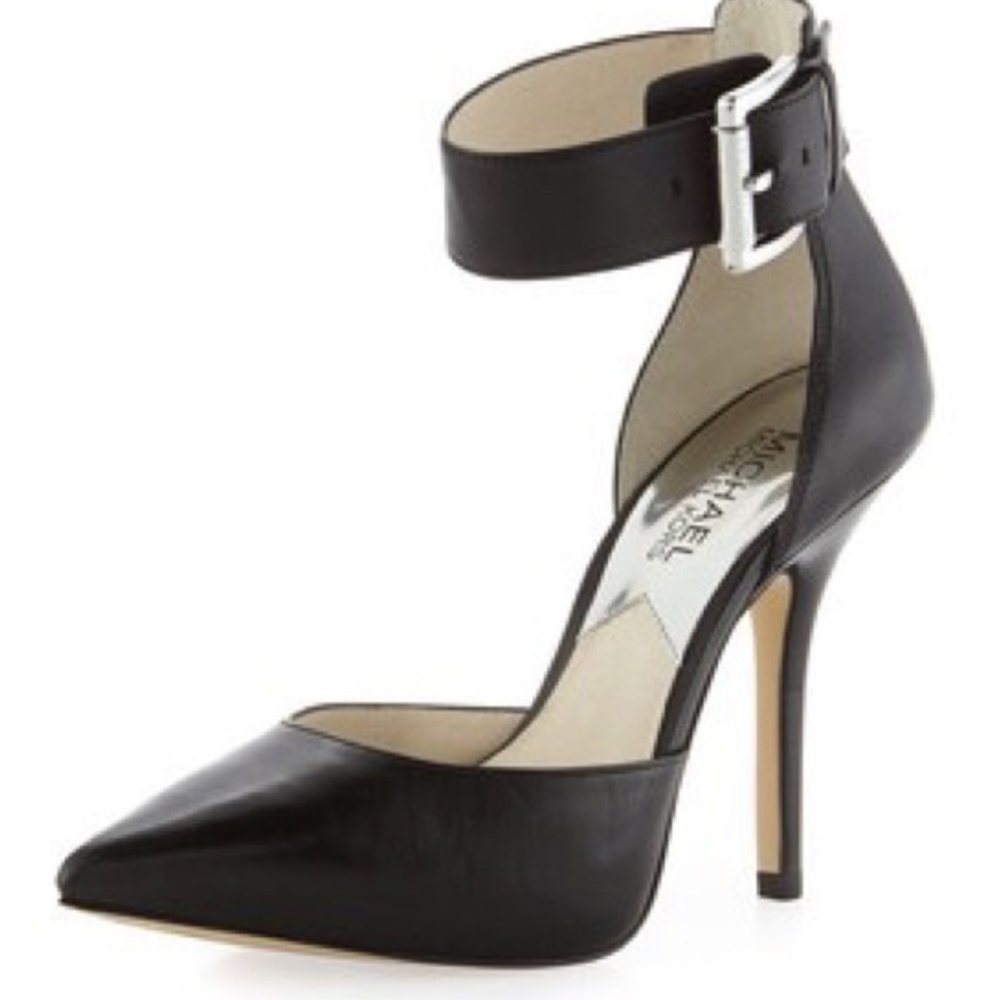 Brand new in box Black leather Michael Kors heels