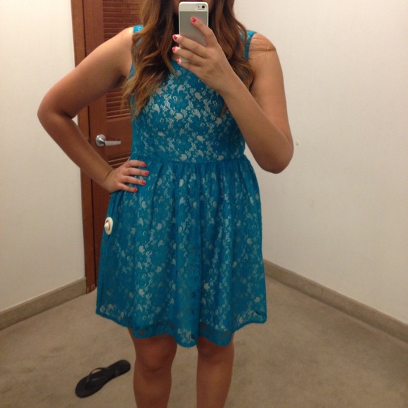 French Connection Teal Lace Dress size 12 nwt!! - Picture 3 of 3