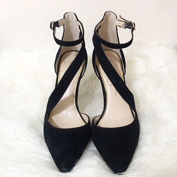Jessica Simpson back ankle strap pump