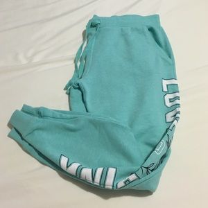 VS PINK mint color jogger skinny leg sweats