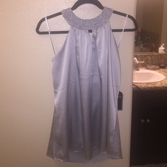 Silver beaded dressy top.  Not taking offers.