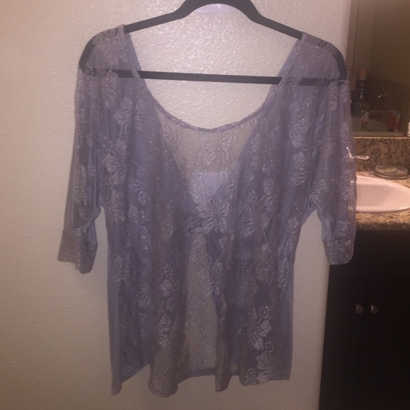 Silver lace top.  Not taking offers.