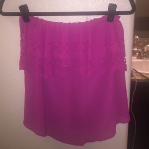 Fushia strapless blouse. Not taking offers.