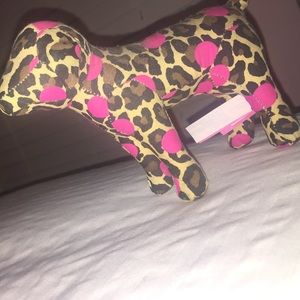 Pink cheetah dog