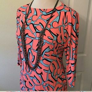 Maxi dress with Coral big letters on them