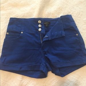 Blue high waisted Bebe shorts size 27
