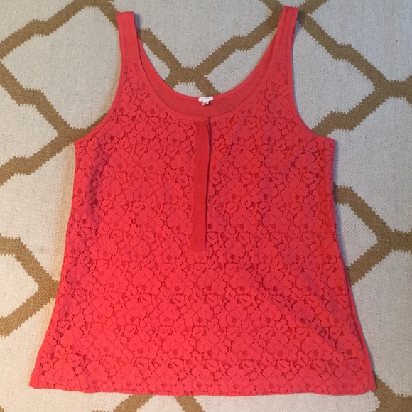 J. Crew Tops - J.Crew Orange Floral Tank Top