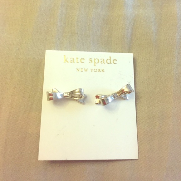 kate spade Jewelry - Kate Spade- Silver Bow Earrings